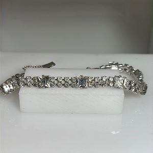 Vintage Rhinestone link bracelet with safety catch